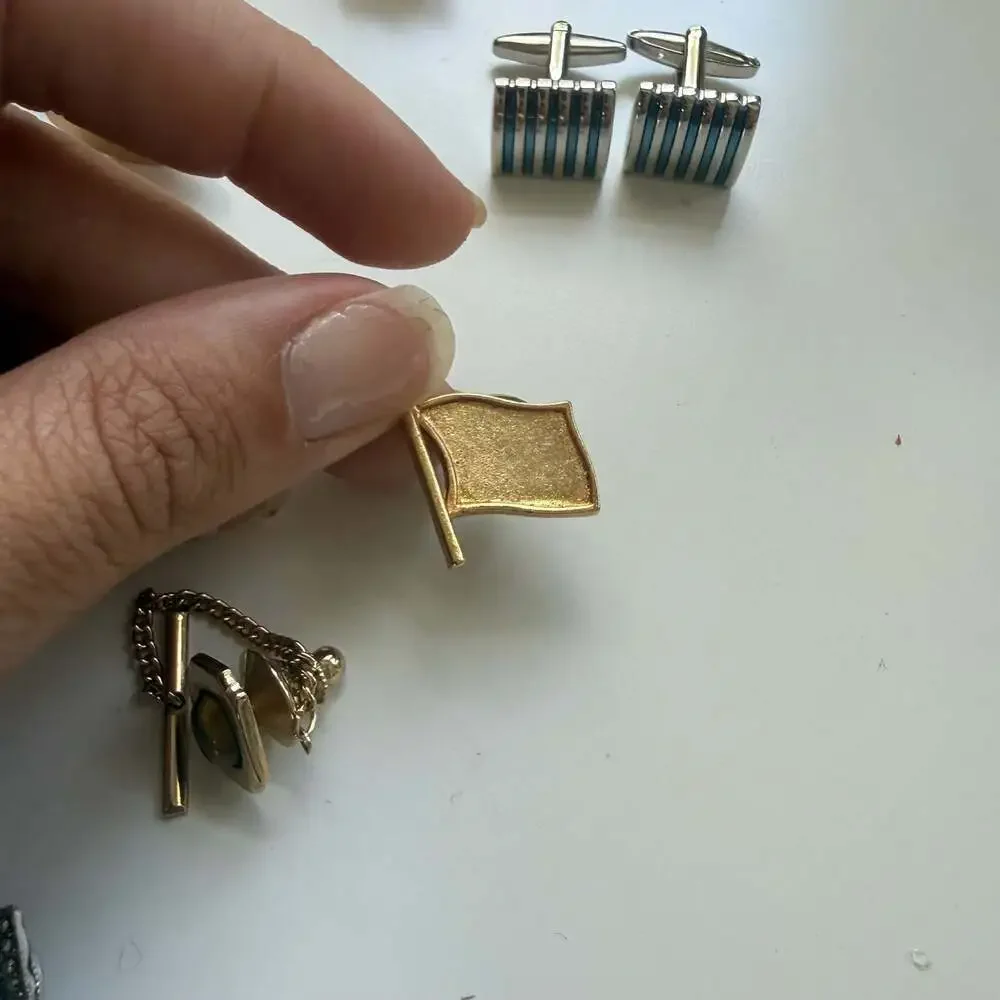Vintage Assorted Men's Cufflinks and Tie Accessories Lot